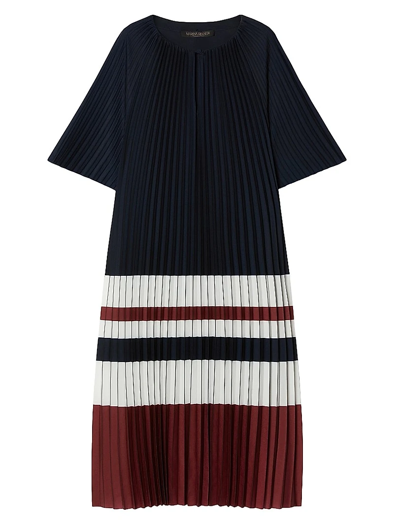Pleated Crêpe De Chine Dress