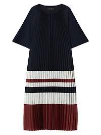 Pleated Crêpe De Chine Dress