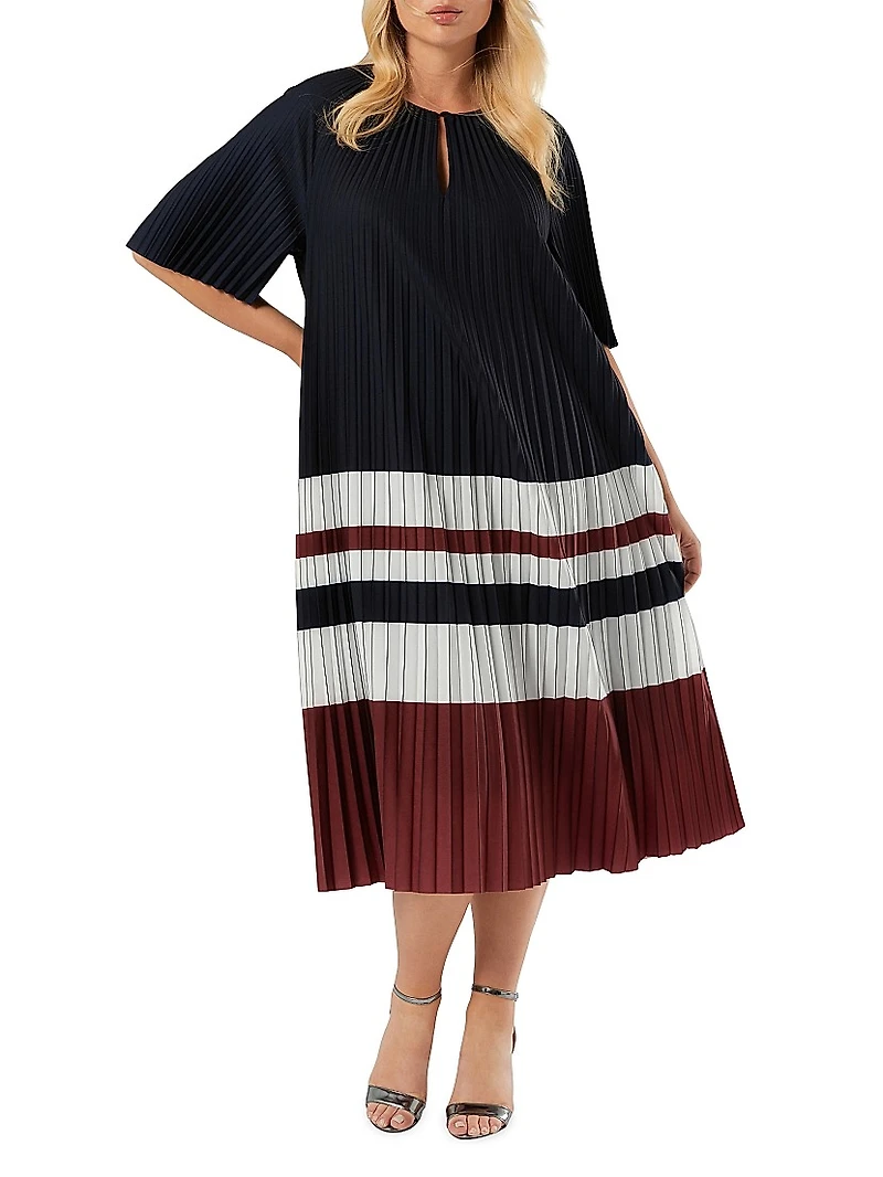 Pleated Crêpe De Chine Dress