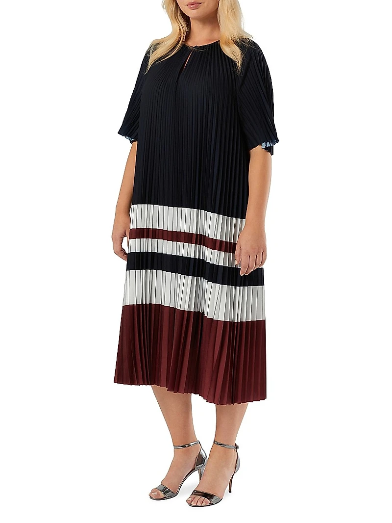 Pleated Crêpe De Chine Dress