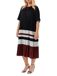 Pleated Crêpe De Chine Dress