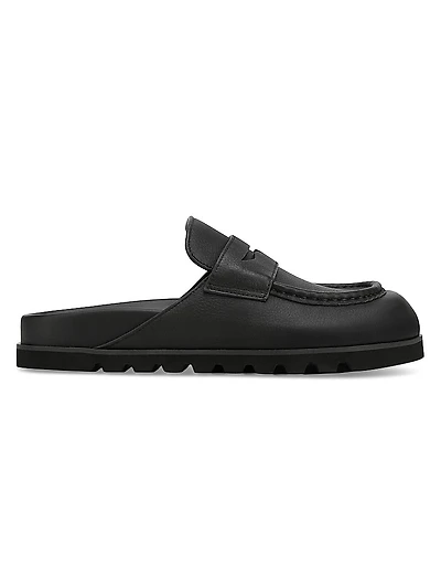 Cord Pebble Leather Mules