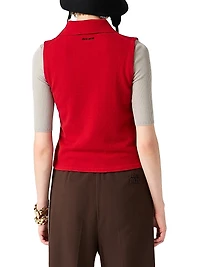 Sleeveless Cashmere Polo Shirt
