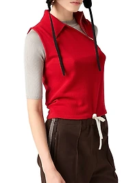 Sleeveless Cashmere Polo Shirt