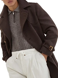 Cashmere Vanisé Chevron Knit Polo Shirt