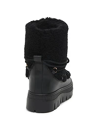 55MM Shearling-Trimmed Leather Ankle Boots
