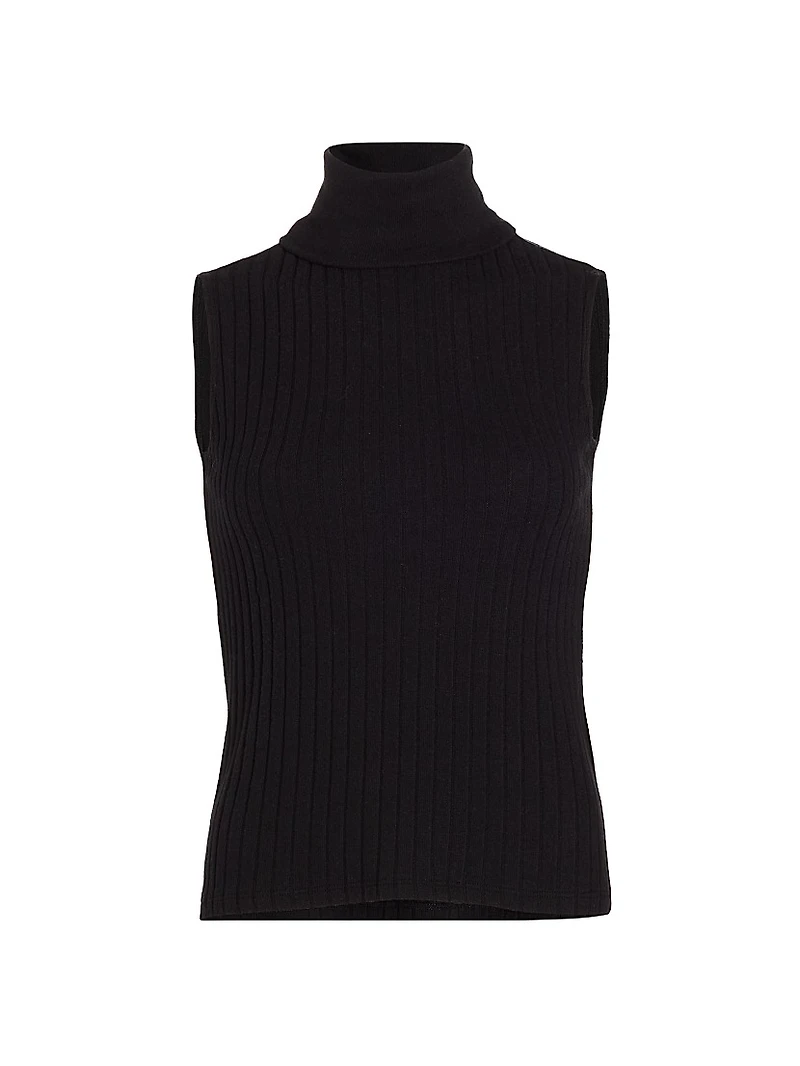 Ceci Sleeveless Turtleneck Knit Top
