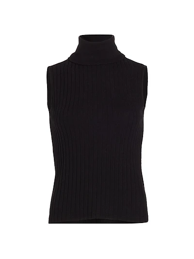 Ceci Sleeveless Turtleneck Knit Top