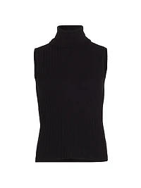 Ceci Sleeveless Turtleneck Knit Top