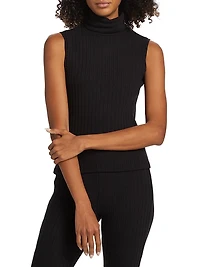 Ceci Sleeveless Turtleneck Knit Top