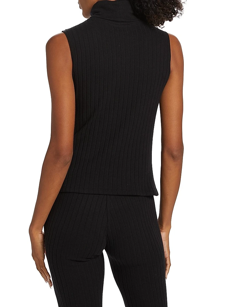 Ceci Sleeveless Turtleneck Knit Top