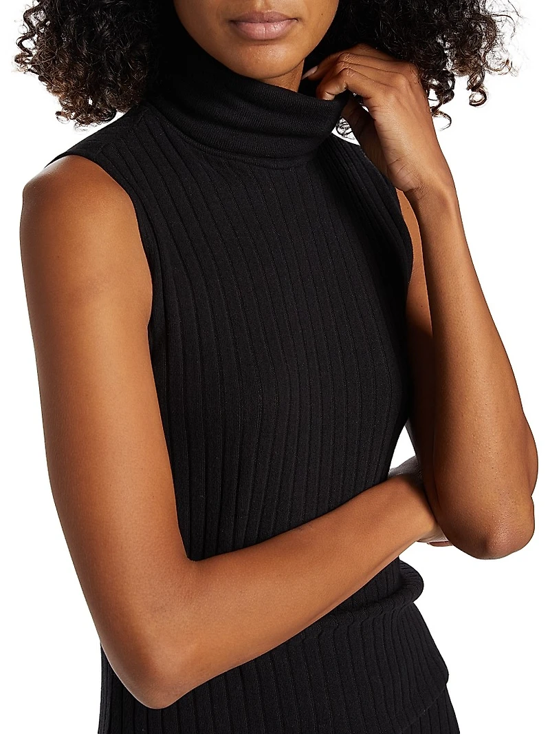 Ceci Sleeveless Turtleneck Knit Top