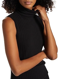 Ceci Sleeveless Turtleneck Knit Top