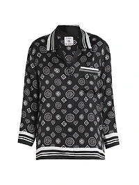 Monogram Silk Pajama Shirt