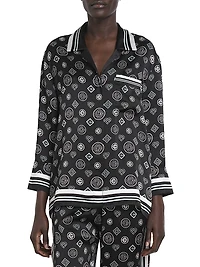 Monogram Silk Pajama Shirt