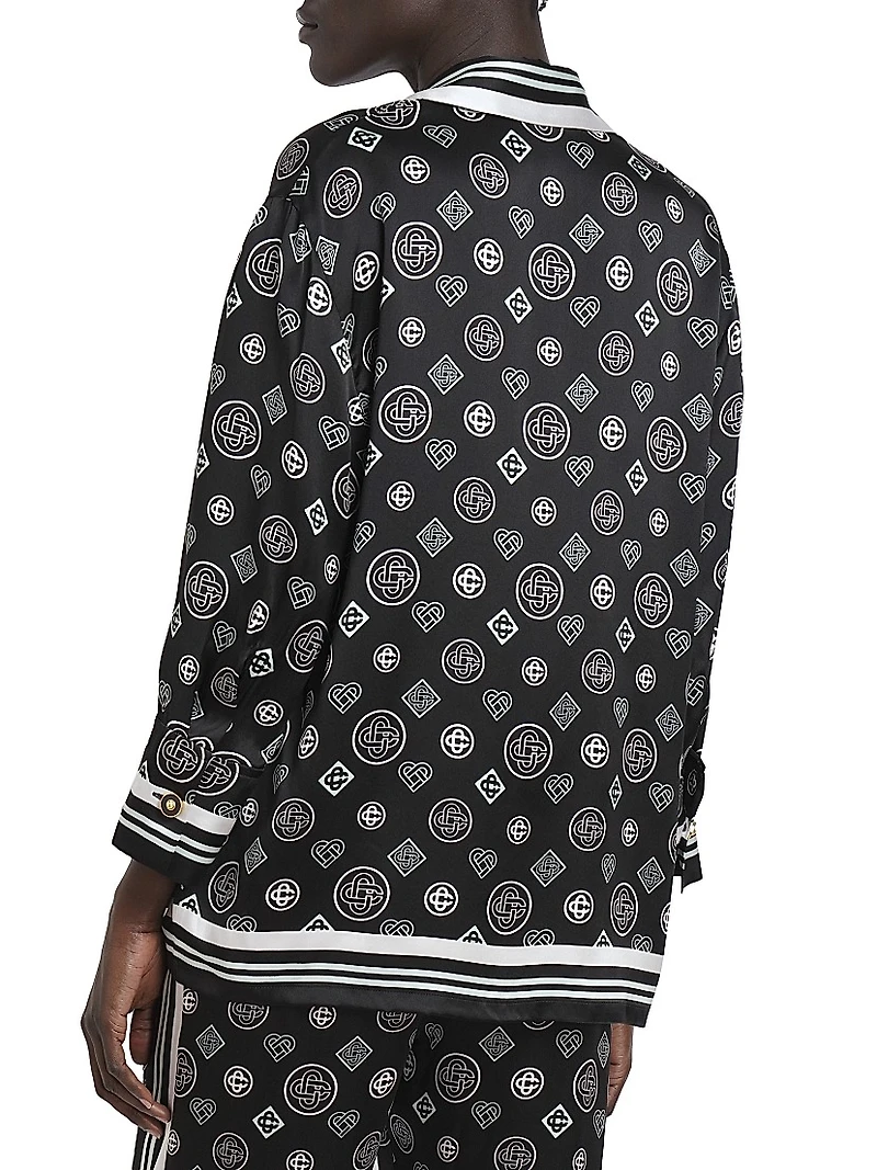 Monogram Silk Pajama Shirt