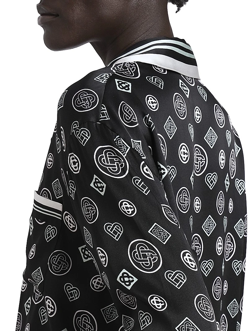 Monogram Silk Pajama Shirt