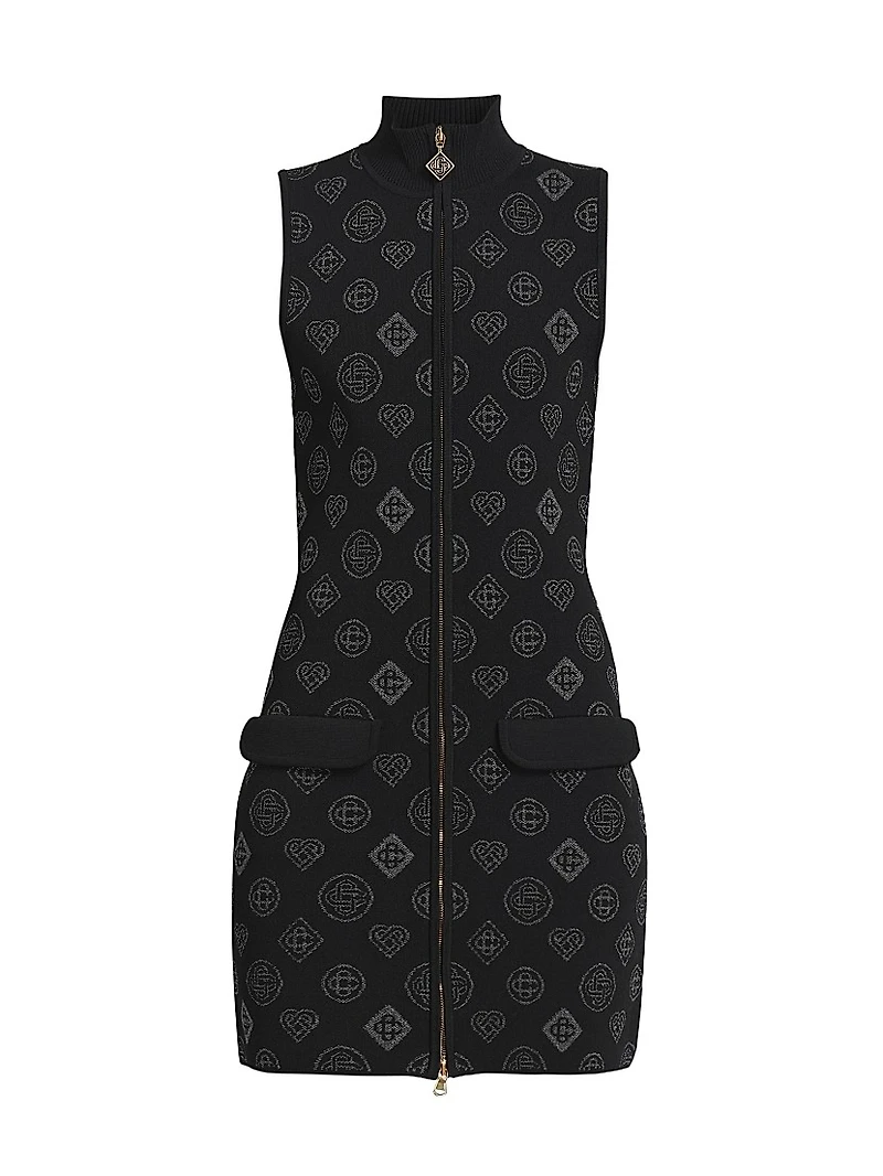City Jacquard Turtleneck Minidress