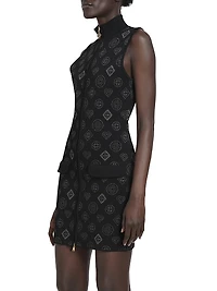 City Jacquard Turtleneck Minidress