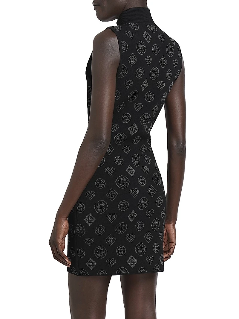 City Jacquard Turtleneck Minidress
