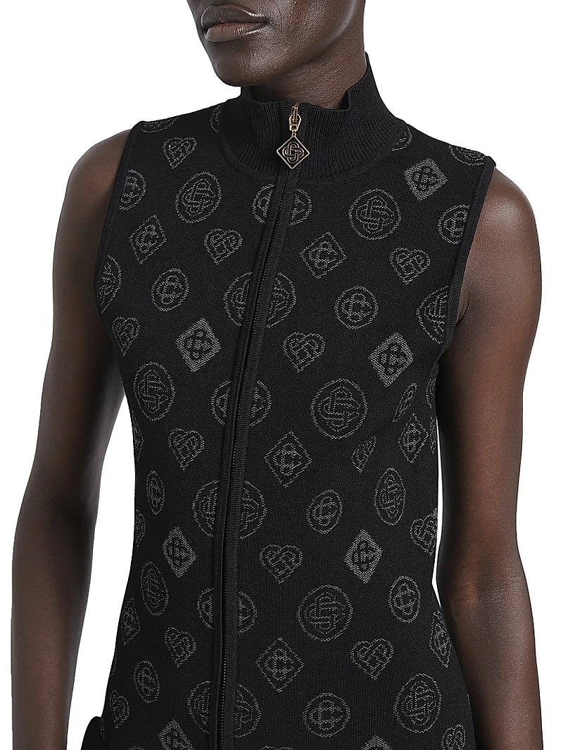 City Jacquard Turtleneck Minidress