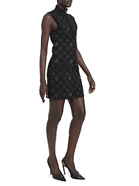 City Jacquard Turtleneck Minidress