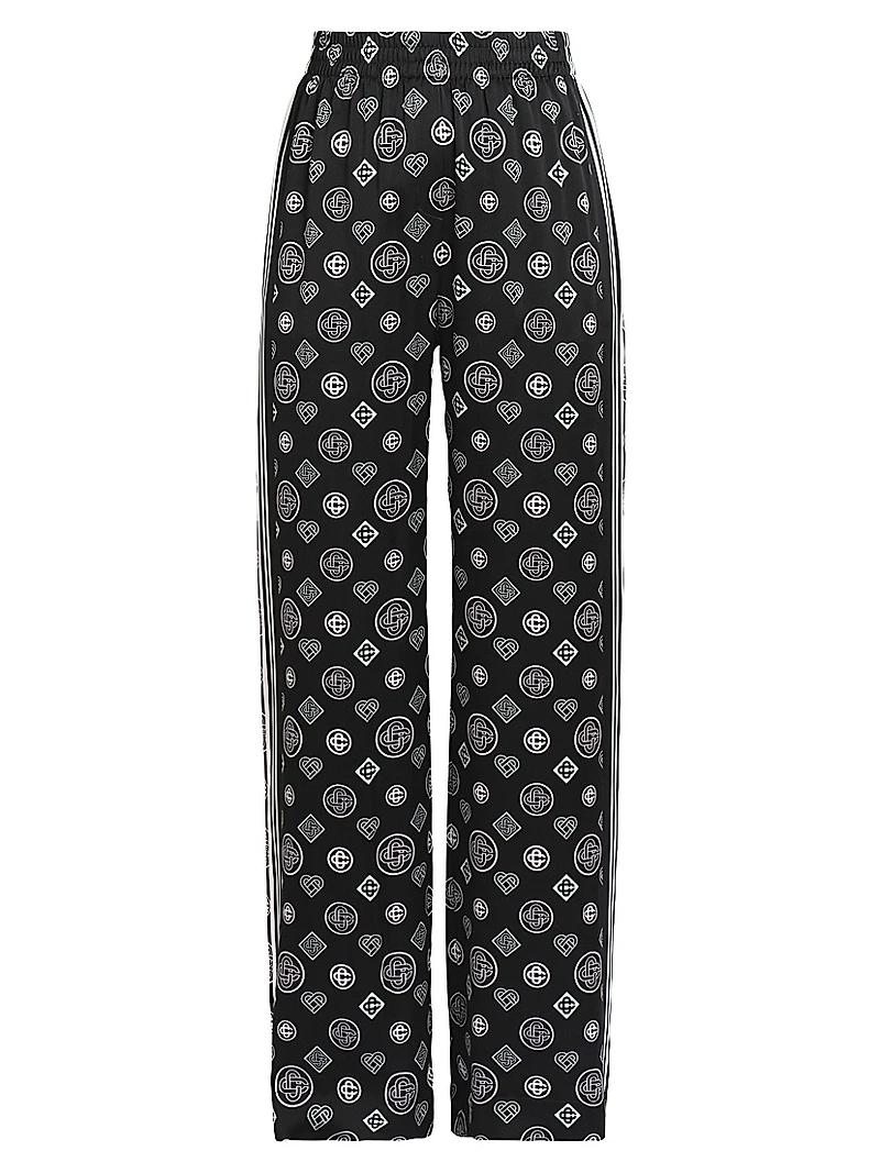Monogram Silk Trousers