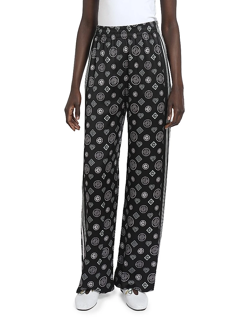 Monogram Silk Trousers