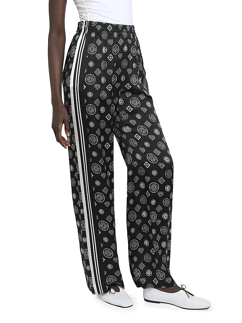 Monogram Silk Trousers