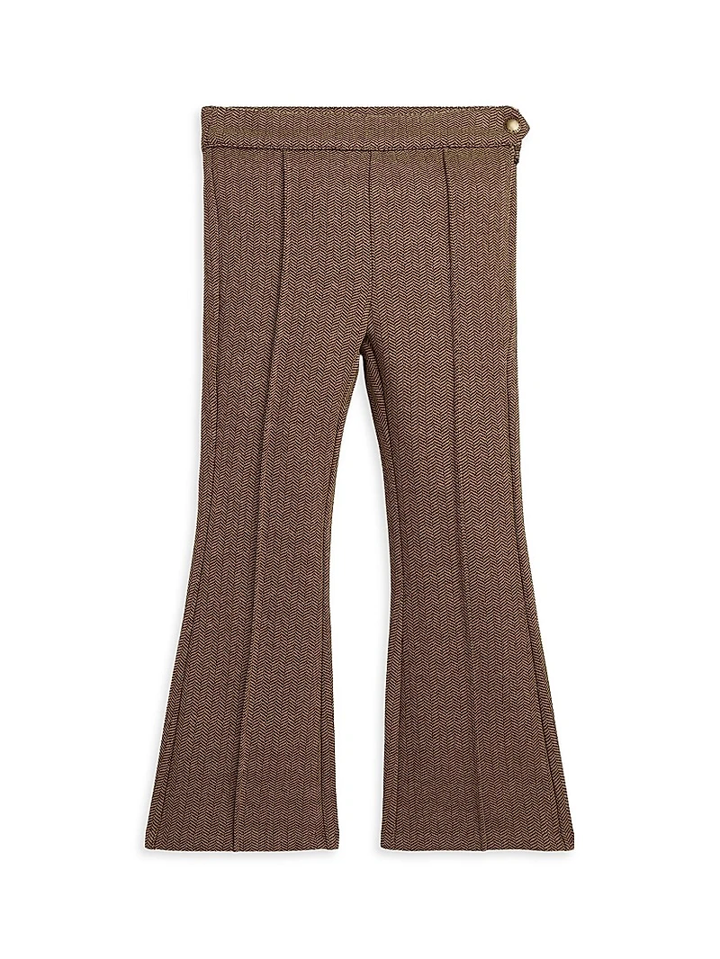 Little Girl's & Knit Jacquard Herringbone Pants