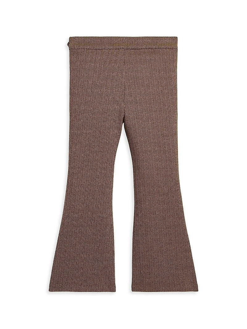 Little Girl's & Knit Jacquard Herringbone Pants