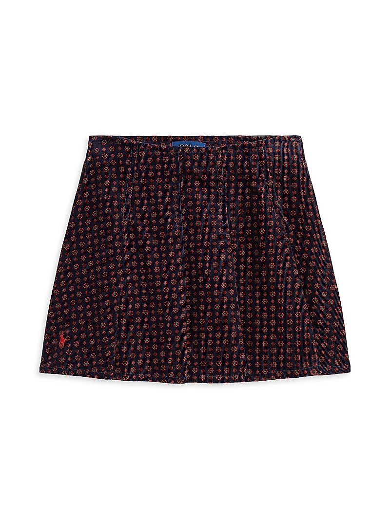 Little Girl's & Printed Corduroy Skirt