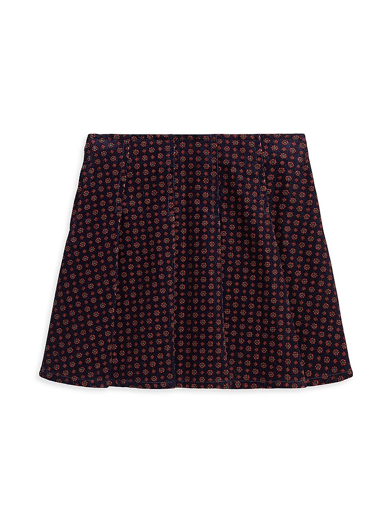Little Girl's & Printed Corduroy Skirt