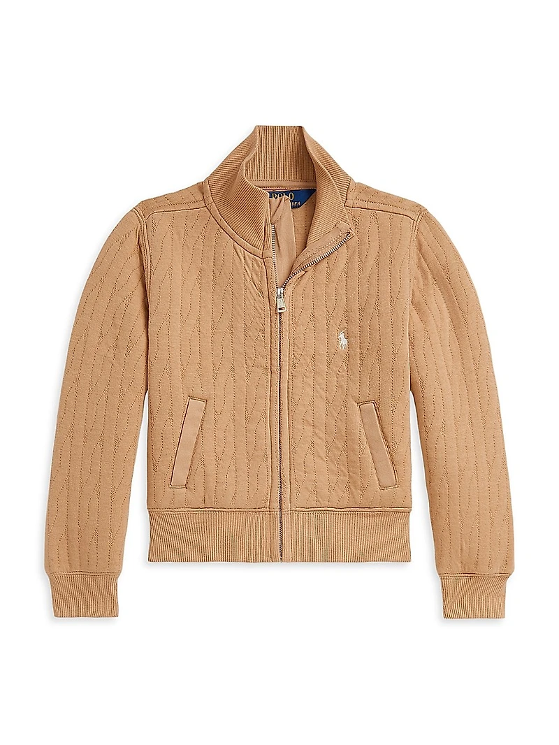 Little Girl's & Cable Jacquard Sweater