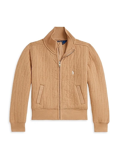 Little Girl's & Cable Jacquard Sweater