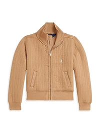 Little Girl's & Cable Jacquard Sweater