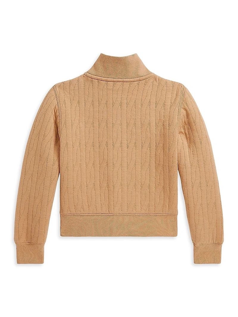 Little Girl's & Cable Jacquard Sweater