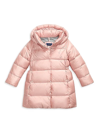 Girl's Cecilia Metallic Down Parka Coat