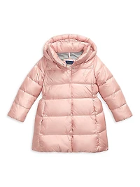 Girl's Cecilia Metallic Down Parka Coat