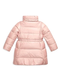 Girl's Cecilia Metallic Down Parka Coat