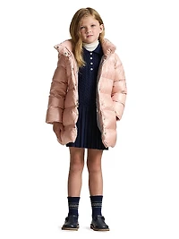 Girl's Cecilia Metallic Down Parka Coat