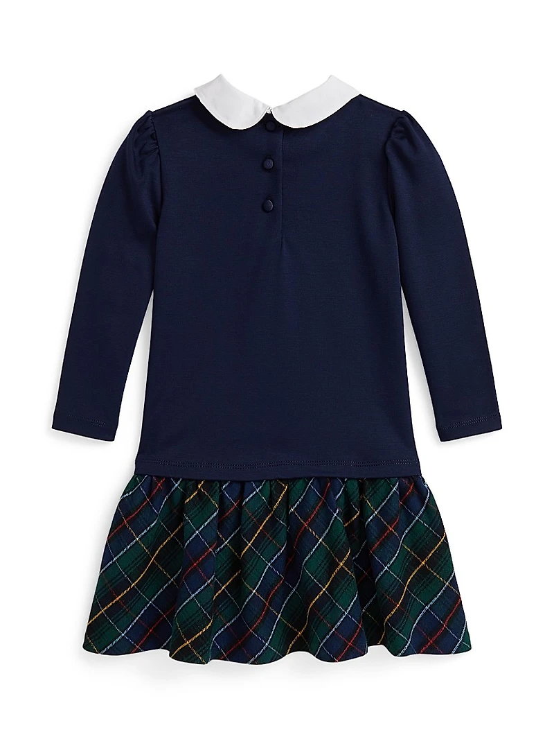 Little Girl's & Polo Plaid Long-Sleeve Dress