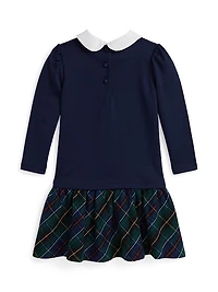 Little Girl's & Polo Plaid Long-Sleeve Dress