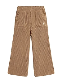 Little Girl's & Cotton Knit Wide-Leg Pants