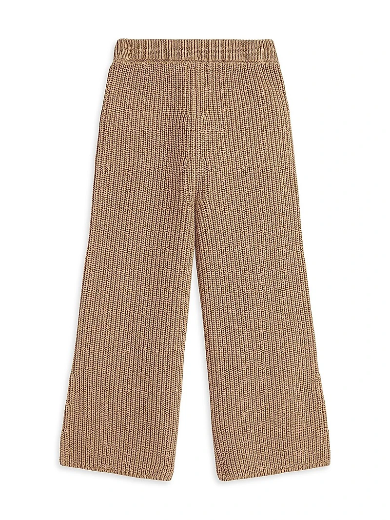 Little Girl's & Cotton Knit Wide-Leg Pants