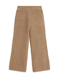 Little Girl's & Cotton Knit Wide-Leg Pants