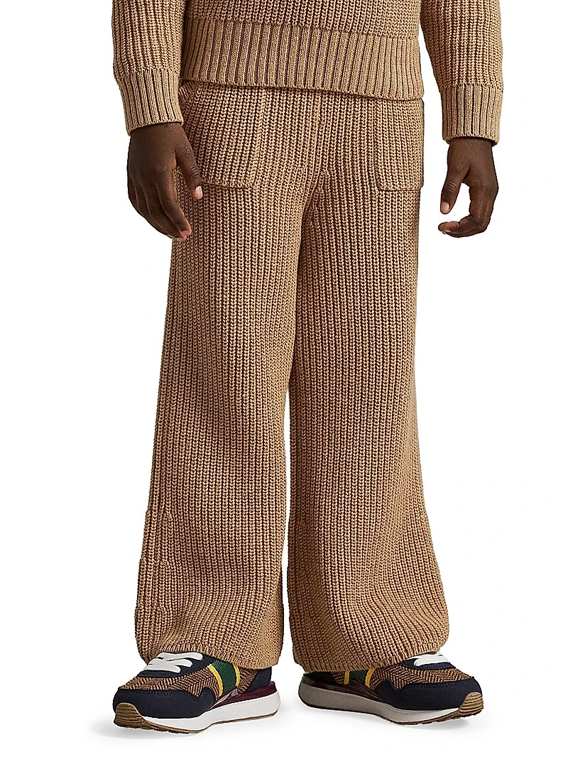 Little Girl's & Cotton Knit Wide-Leg Pants