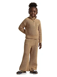 Little Girl's & Cotton Knit Wide-Leg Pants