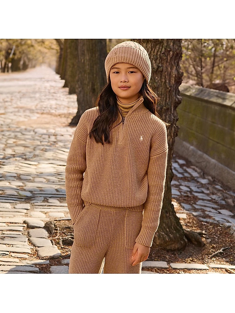 Little Girl's & Cotton Knit Wide-Leg Pants