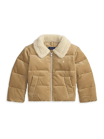 Little Girl's & Cotton Corduroy Puffer Jacket